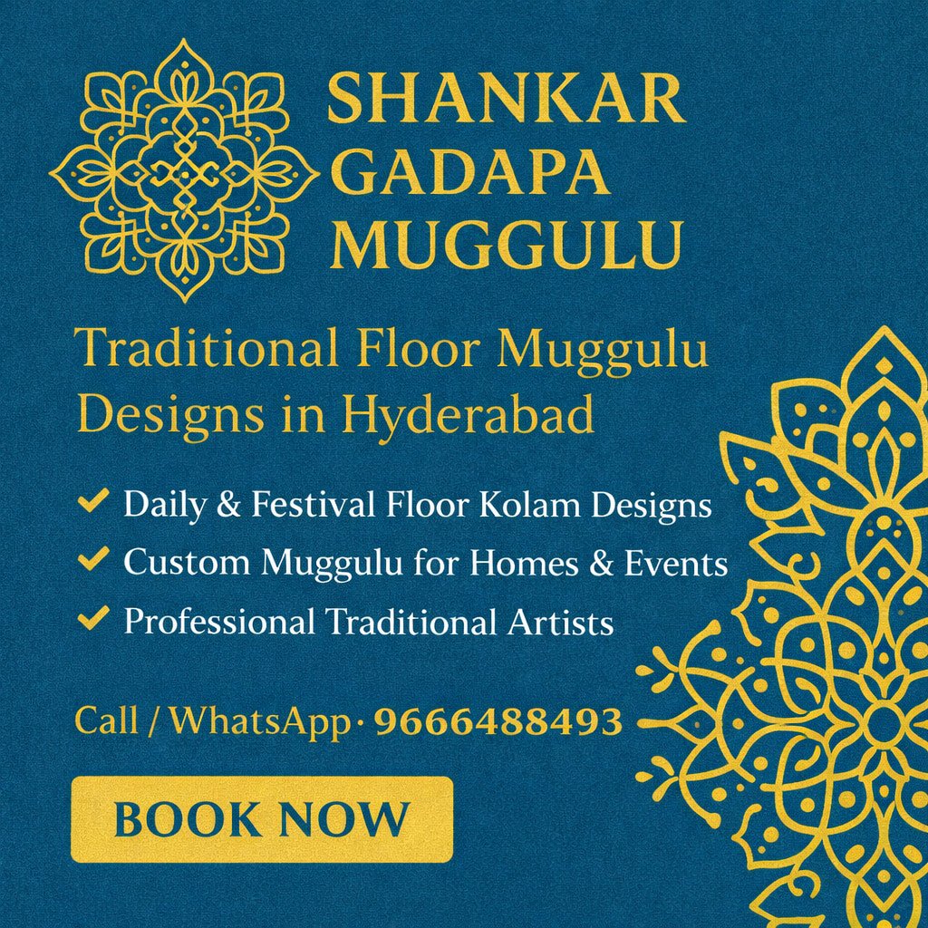 Floor Muggulu Designs in Hyderabad | Traditional Kolam for Homes & Events